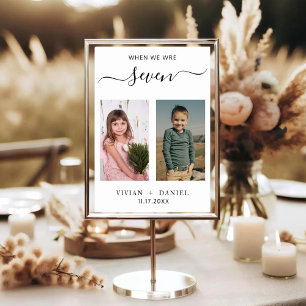 When We Were Age Photo Childhood Photo Wedding Table Number