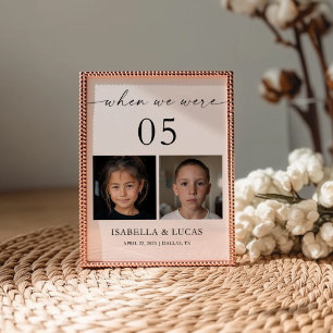 When We Were Age Photo Wedding Table Number