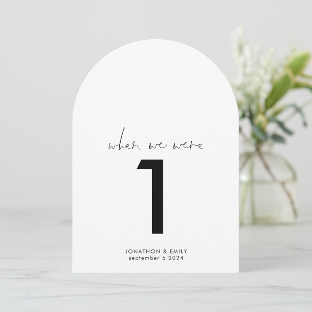 When We Were Age Photos Wedding Table Number  (Standing Front)