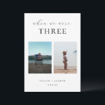 When We Were Photo Wedding Table Number<br><div class="desc">When We Were,  Elegant Minimalist Typography in black,  double sided print wedding photo table number card.</div>