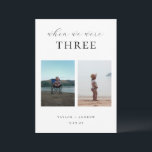 When We Were Photo Wedding Table Number<br><div class="desc">When We Were,  Elegant Minimalist Typography in black,  double sided print wedding photo table number card.</div>