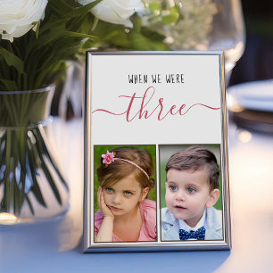 When We Were Three Childhood Photos Script Wedding Table Number