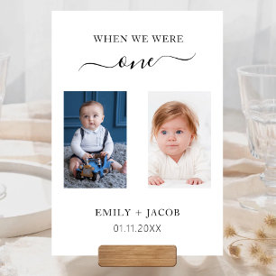 When We Were Wedding Photo Minimalist Wedding Table Number