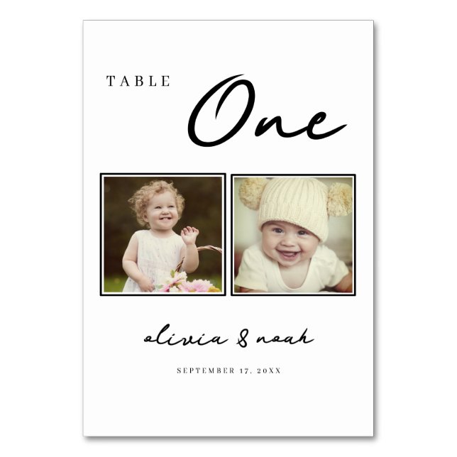 When We Were Wedding Table Cards, Table Number (Front)
