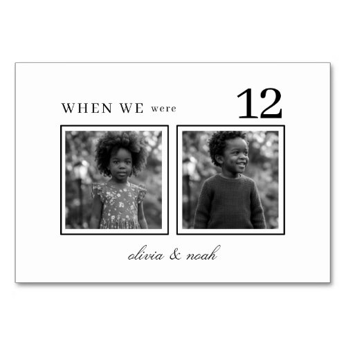 When We Were Wedding Table Cards, Table Number