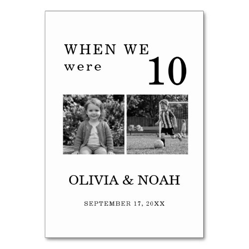 When We Were Wedding Table Cards, Table Number