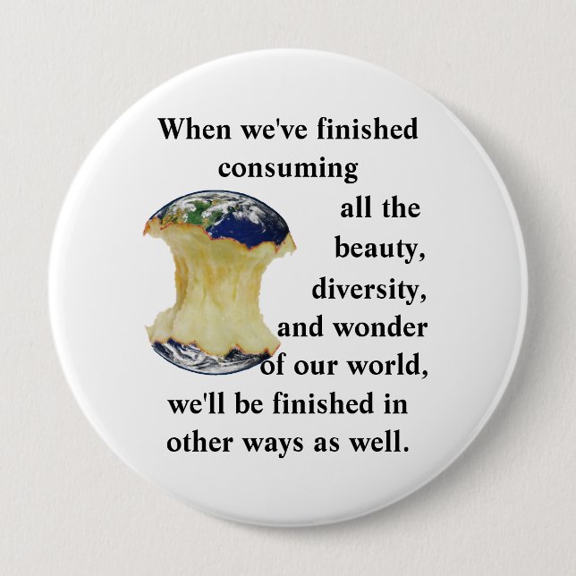 When we've finished consuming our world button (Front)