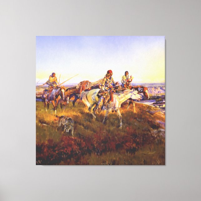 “When White Men Turn Red” by Charles M Russell Canvas Print (Front)