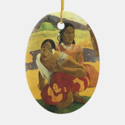 When Will You Marry by Paul Gauguin Vintage Art Ceramic Ornament
