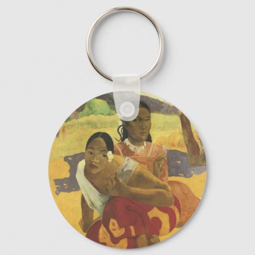 When Will You Marry by Paul Gauguin Vintage Art Keychain
