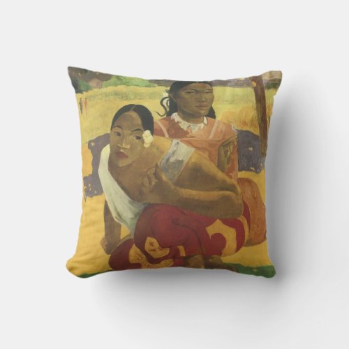 When Will You Marry by Paul Gauguin Vintage Art Throw Pillow