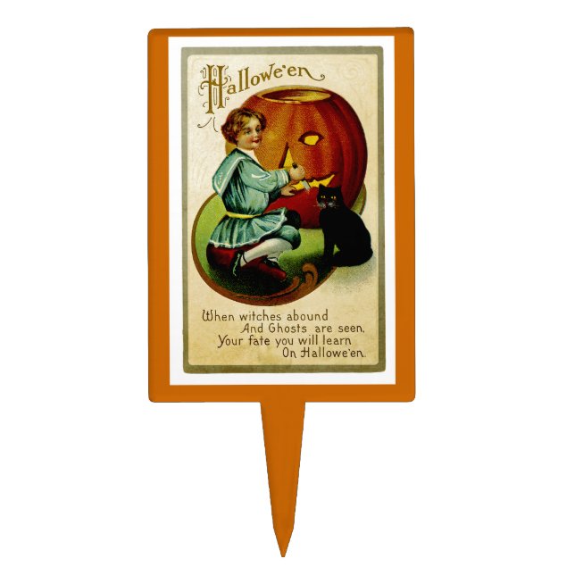When Witches Abound at Halloween Cake Topper (Front)