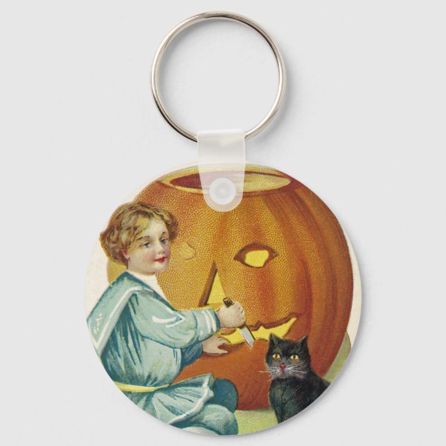 When Witches Abound at Halloween Keychain (Front)