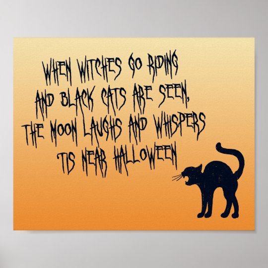 When Witches Go Riding - Halloween Poem Poster | Zazzle.com