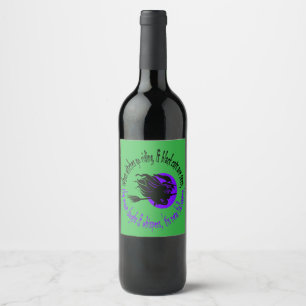 When Witches Go Riding Tis Near Halloween Purple T Wine Label