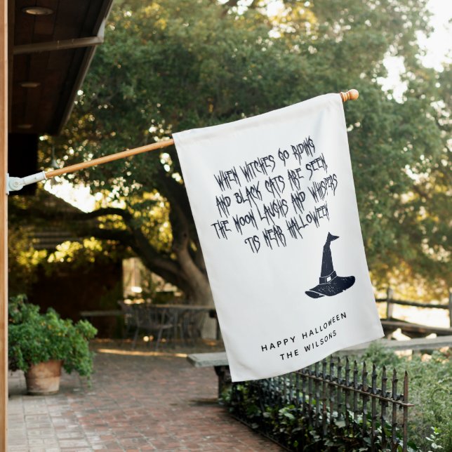 When Witches go Riding - Witch Hat Halloween  House Flag (In SItu)