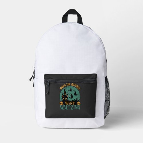 When Witches Went Waltzing Halloween Haunted House Printed Backpack