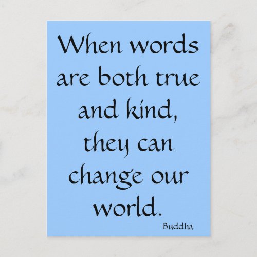 When words are both true and kind postcard