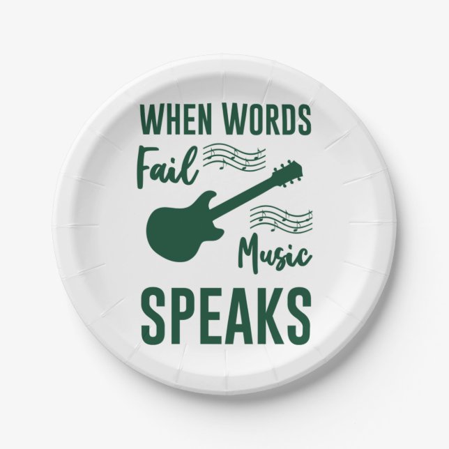 When Words Fail Music Speak Paper Plates (Front)
