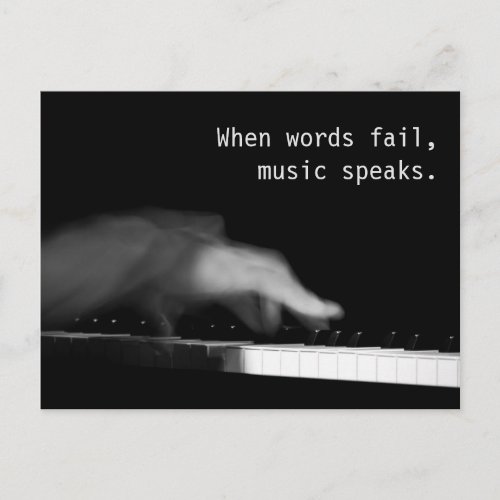 When words fail music speaks Fine art photograph Postcard