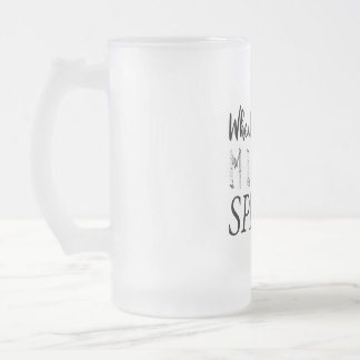 WHEN WORDS FAIL MUSIC SPEAKS FROSTED GLASS BEER MUG