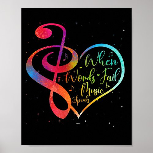 When Words Fail Music Speaks Orchestra Musician Poster