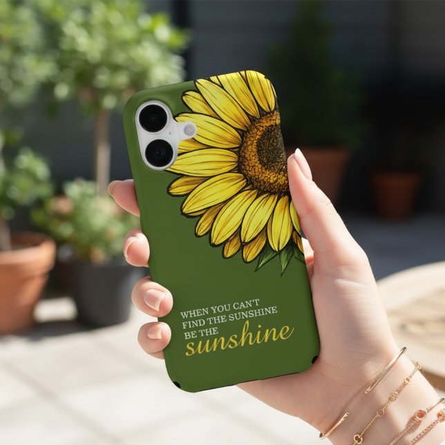 When You Cant Find the Sunshine be the Sunshine iPhone Case (When You Cant Find the Sunshine be the Sunshine iPhone Case by Ricaso. Wellbeing quote & sunflower
)