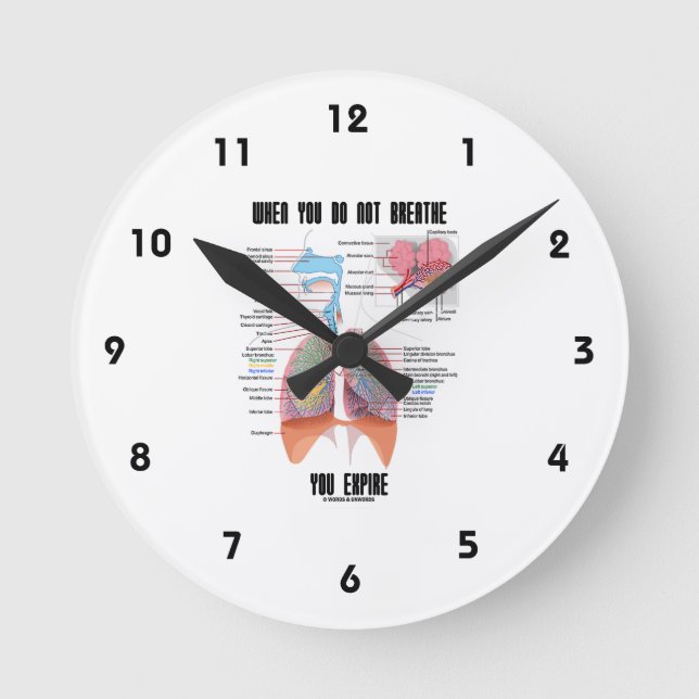 When You Do Not Breathe Expire Respiratory System Round Clock (Front)