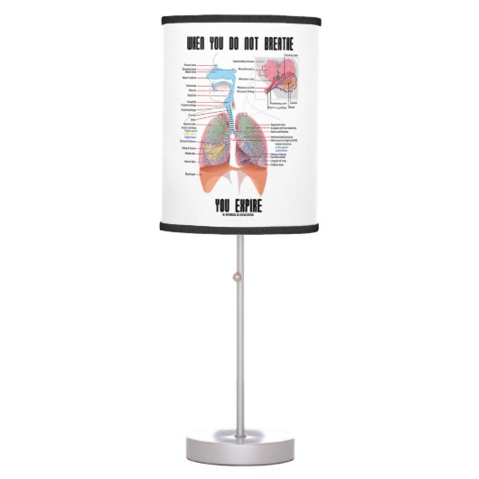 When You Do Not Breathe Expire Respiratory System Table Lamp (Front)