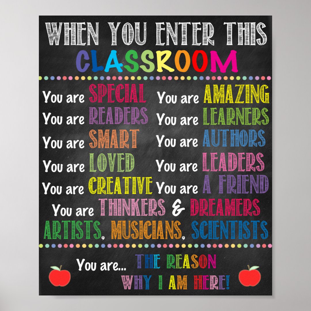 When You Enter This Classroom Printable Poster | Zazzle