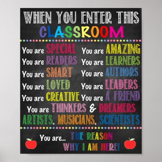 When You Enter This Classroom Printable Poster | Zazzle.com