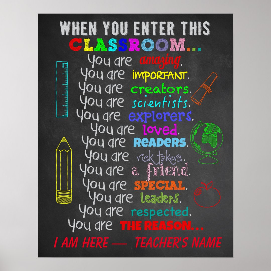 When You Enter This Classroom Rules Poster | Zazzle