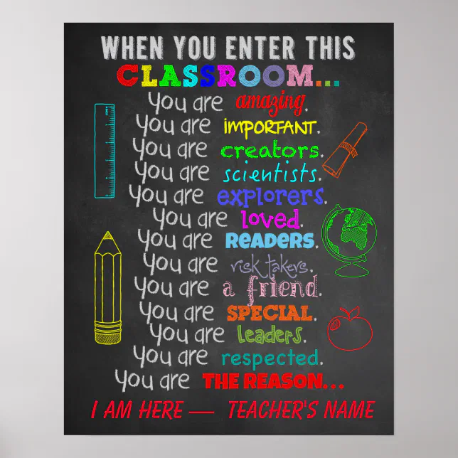 When You Enter This Classroom Rules Poster | Zazzle