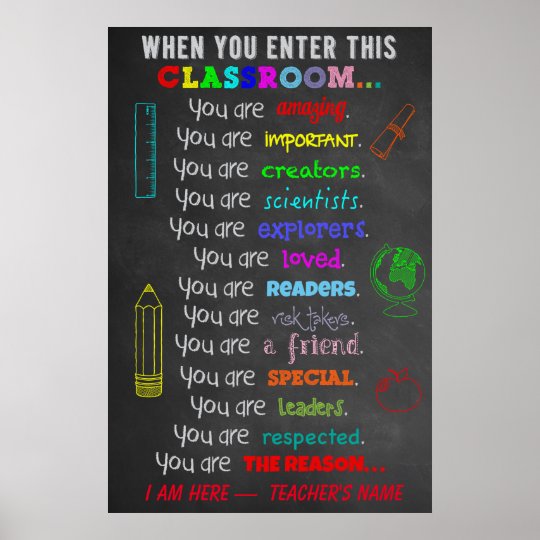 When You Enter This Classroom Rules Teacher Gift Poster 