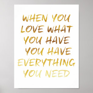 When You Love Faux Gold Foil Poster