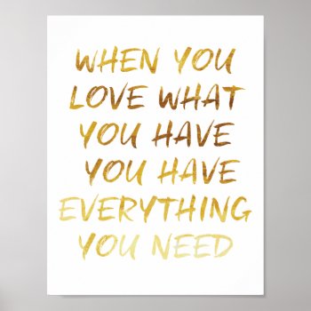 When You Love Faux Gold Foil Poster by AestheticallySmitten at Zazzle