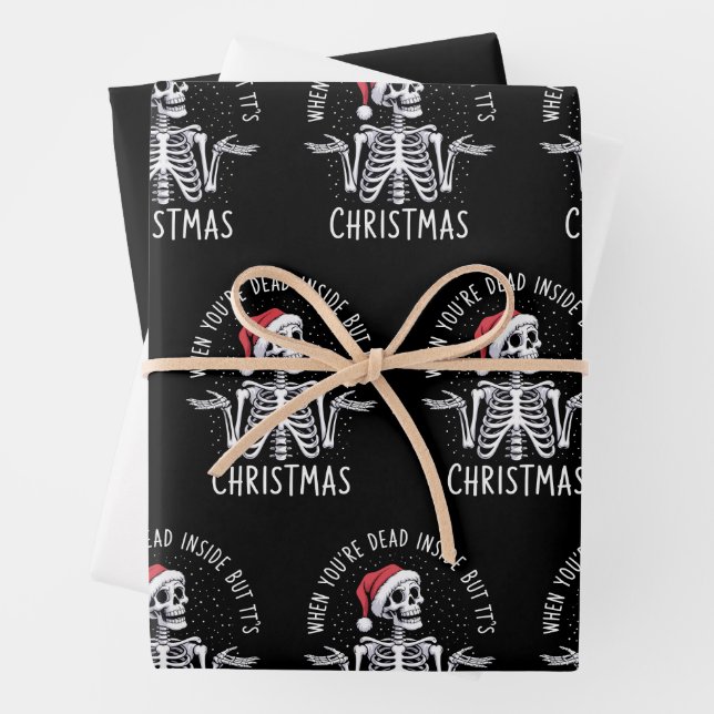 When You're Dead Inside But It's Christmas Season  Wrapping Paper Sheets (In situ)