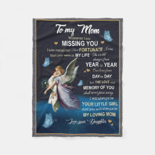 Whenever I Am Missing You Gift To Mom Fleece Blanket