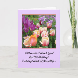 Whenever I thank God...Friendship Letterpress Thank You Card