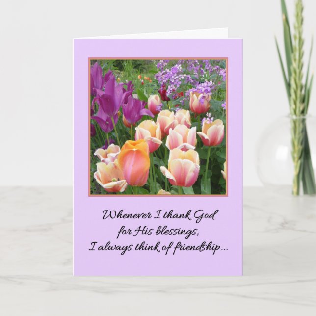 Whenever I thank God...Friendship Thank You Card (Front)