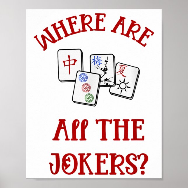 Where Are All The Jokers Funny Mahjong  Poster (Front)