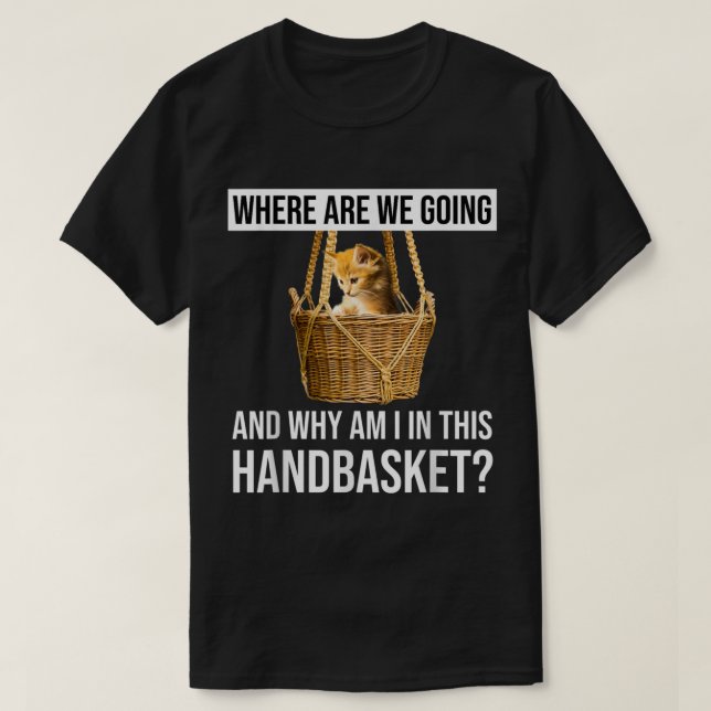Where Are We Going  Why Am I In This Handbasket Fu T-Shirt (Design Front)