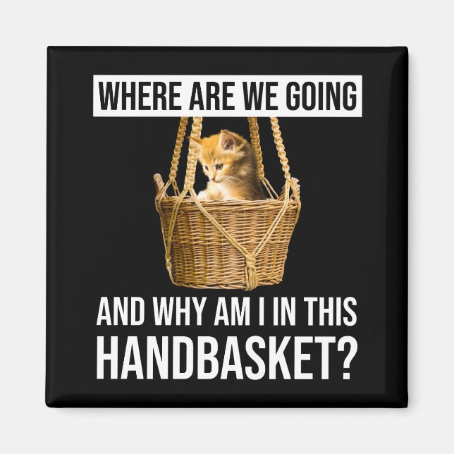 Where Are We Going & Why Am I In This Handbasket? Magnet (Front)
