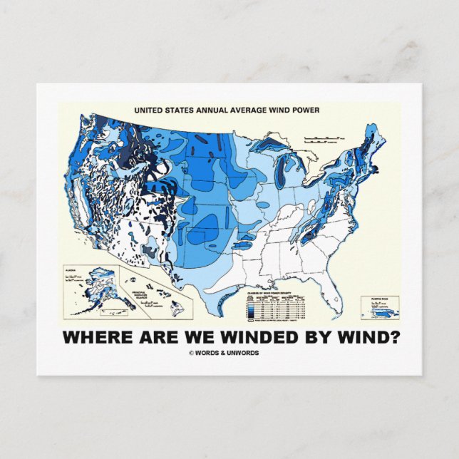 Where Are We Winded By Wind? (Wind Power) Postcard (Front)