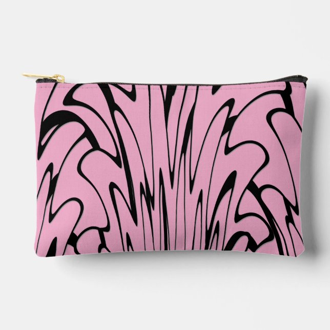 Where Art Meets Thought Black and Pink  Accessory Pouch (Front)