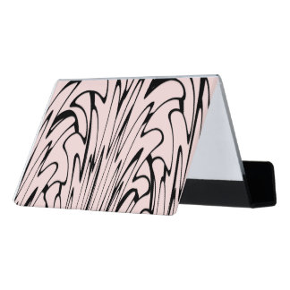 Where Art Meets Thought Black and Pink Desk Business Card Holder