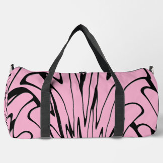 Where Art Meets Thought Black and Pink  Duffle Bag