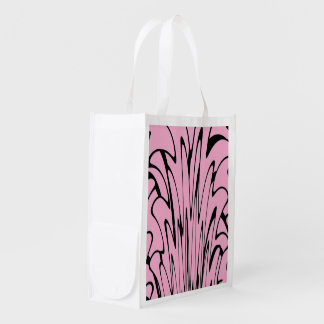 Where Art Meets Thought Black and Pink  Grocery Bag