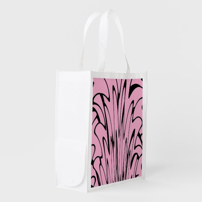Where Art Meets Thought Black and Pink  Grocery Bag (Front Side)