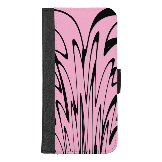Where Art Meets Thought Black and Pink  iPhone Wallet Case (Front)